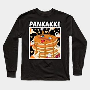 Pankakke Funny Naughty Pancake Syrup Kawaii Japanese Food Long Sleeve T-Shirt